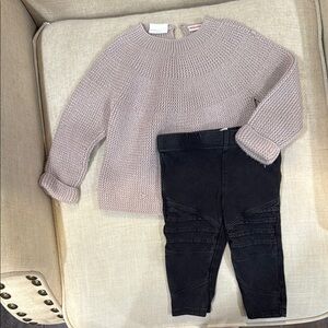 Zara Kids Matching Set - Taupe and Black